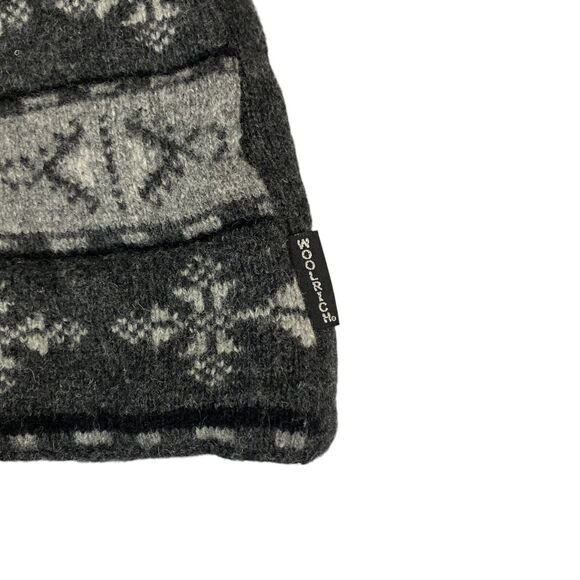 Woolrich Sweater Vest Womens Large Gray Snowflake Lambs Wool Sleeveless Full Zip - Picture 6 of 10